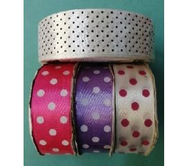 Лента атласная 2.5 см с рисунком