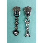 Бегунок собачка для молнии тип 5 трактор со стразами Арт 1123