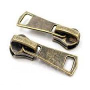 Бегунок собачка для молнии тип 8 металл бронза Арт 18.1123