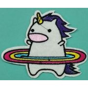Термоаппликация, термонашивка Единорог с обручем 7 см Арт 20.1223