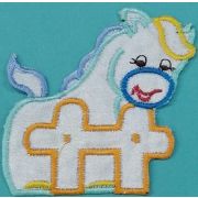 Термоаппликация, термонашивка Лошадка за забором 7 см Арт 15.1223