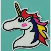 Термоаппликация, термонашивка Единорог цветной 6 см Арт 15.1223
