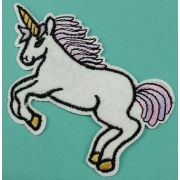 Термоаппликация, термонашивка Единорог с розовой гривой 11 см Арт 20.1223