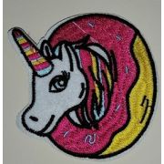 Термоаппликация, термонашивка Единорог В пончике 9 см Арт 27.1223