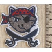 Термоаппликация Кот Пират 6 см Арт 40.0422