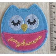 Термоаппликация Сова в розовом фартуке 7.5 см Арт 35.1223