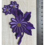 Термоаппликация, термонашивка Ромашка фиолетовая и коричневая 12,5 см Арт 25.1223