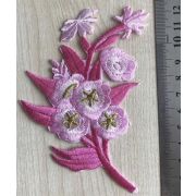 Термоаппликация, термонашивка Розовые цветы 12 см 25.1223