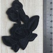 Термоаппликация, термонашивка Черная роза 8*4 см Арт 25.1223
