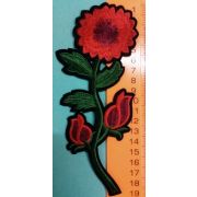 Термоаппликация, термонашивка Роза с ветками 19 см 100.1223