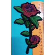 Термоаппликация, термонашивка Роза с листьями 17 см Арт 100.1223