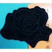 Термоаппликация, термонашивка Черная розочка 7.5*5.5 см Арт 25.1223