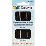 Иглы для шитья ручные «Gamma» N-313 гобеленовые №13-18 2 шт.  Арт 68.122351(10)