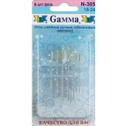 Иглы для шитья ручные «Gamma» N-305 гобеленовые №18-24 6 шт. острие закругл. Арт 82.122353(10)