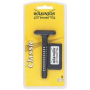 Т-образный станок для бритья Wilkinson Sword (металл, пластик) + 5 лезвий. Арт 460.032535