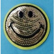 Термоаппликация с пайетками Смайл 5.5 см Арт 32.122360(ЗР)