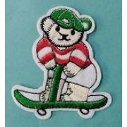 Термоаппликация, термонашивка Мишка на велосипеде 7 см Арт 27.1223
