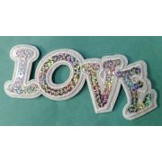Термоаппликация с пайетками Love 11*4 см Арт 32.122360(ЗР)
