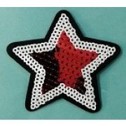 Термоаппликация, термонашивка Звезда с пайетками 6 см Арт 32.0124