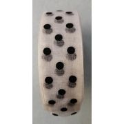 Лента капроновая белая в горошек 25 мм  упаковка Арт 130.112362(Сам)