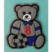 Термоаппликация, термонашивка Мишка с мячом 8*7 см Арт 16.102460